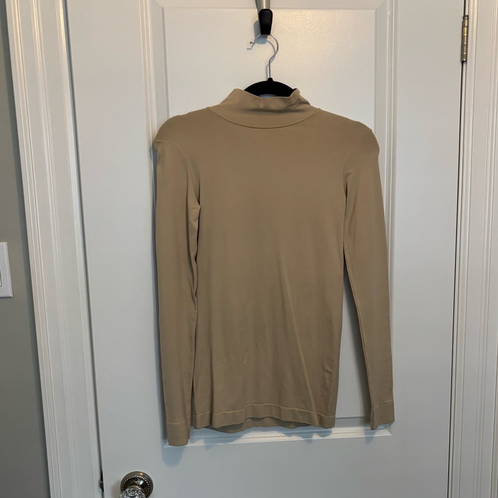 Tees by Tina Beige Long Sleeve Turtleneck Top - Sz. OS